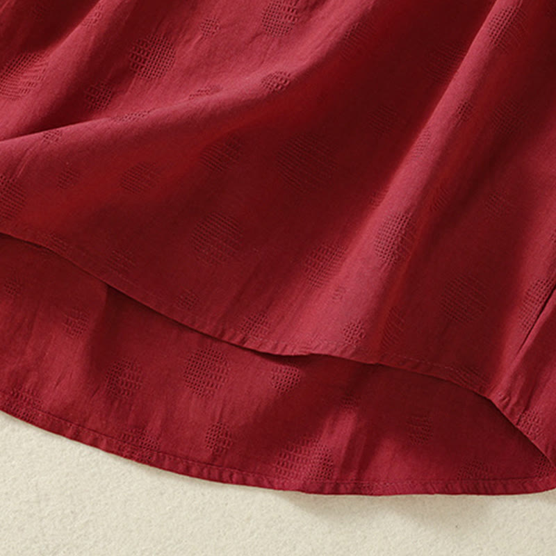 Buddha Stones Plain Crew Neck Design Women's Cotton Loose Short Sleeves Shirt - image 17