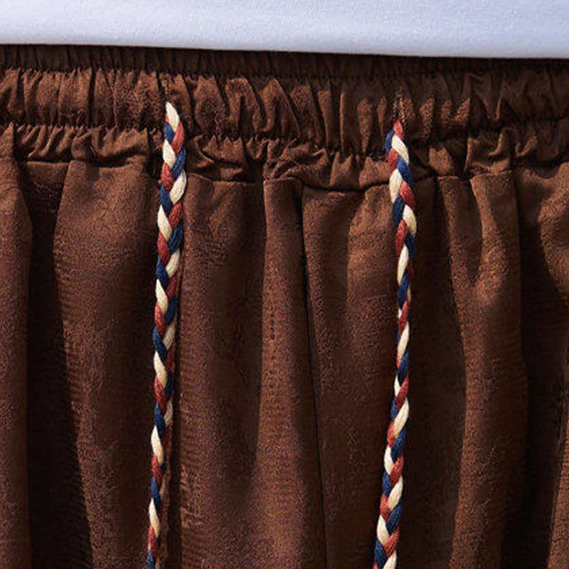 Buddha Stones Summer Character Embroidery Design Drawstring Men's 7-8 Length Pants With Pockets - image 17