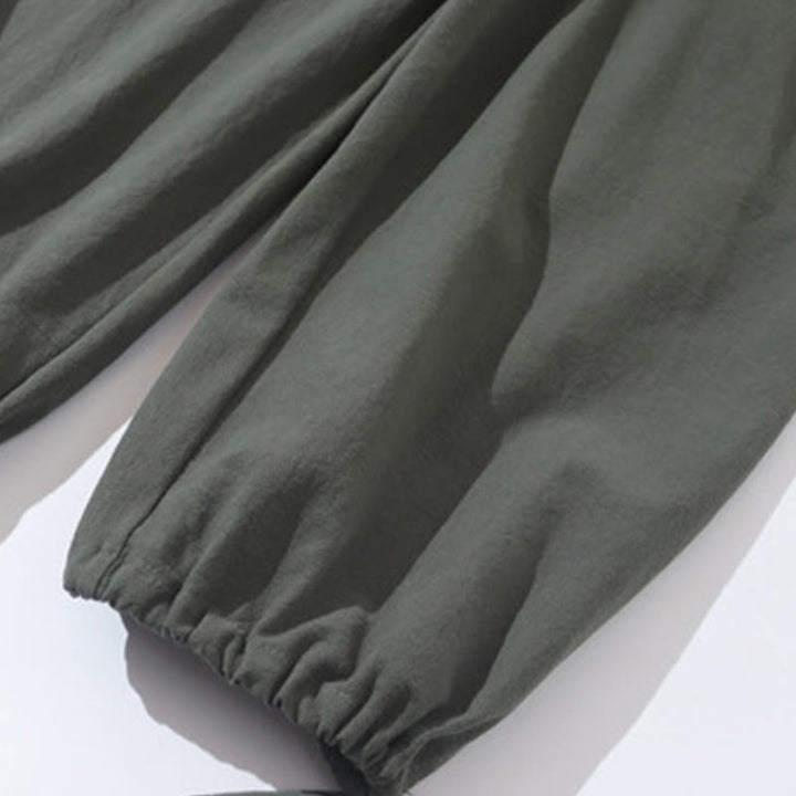 Buddha Stones 2Pcs Tang Suit Frog-Button Design Shirt Pants With Pockets Men's Cotton Linen Meditation Cloth Set - image 11