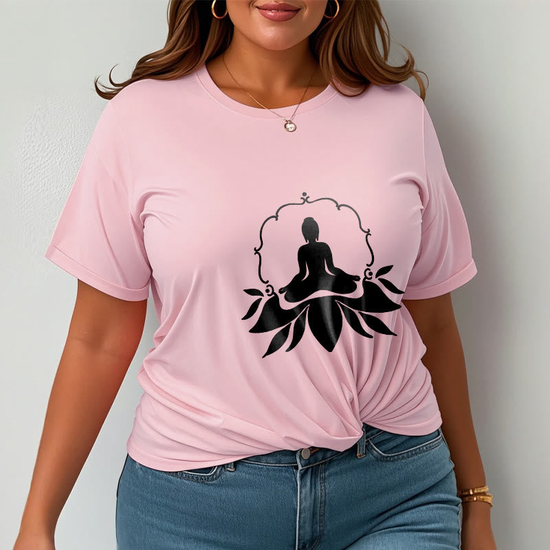 Buddha Stones Meditating Buddha Seated on Grass Tee T-shirt - image 13