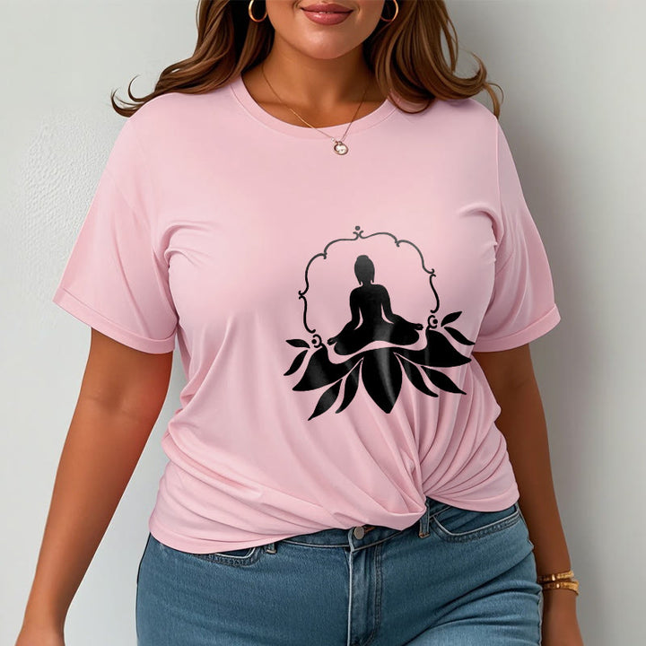 Buddha Stones Meditating Buddha Seated on Grass Tee T-shirt - image 13