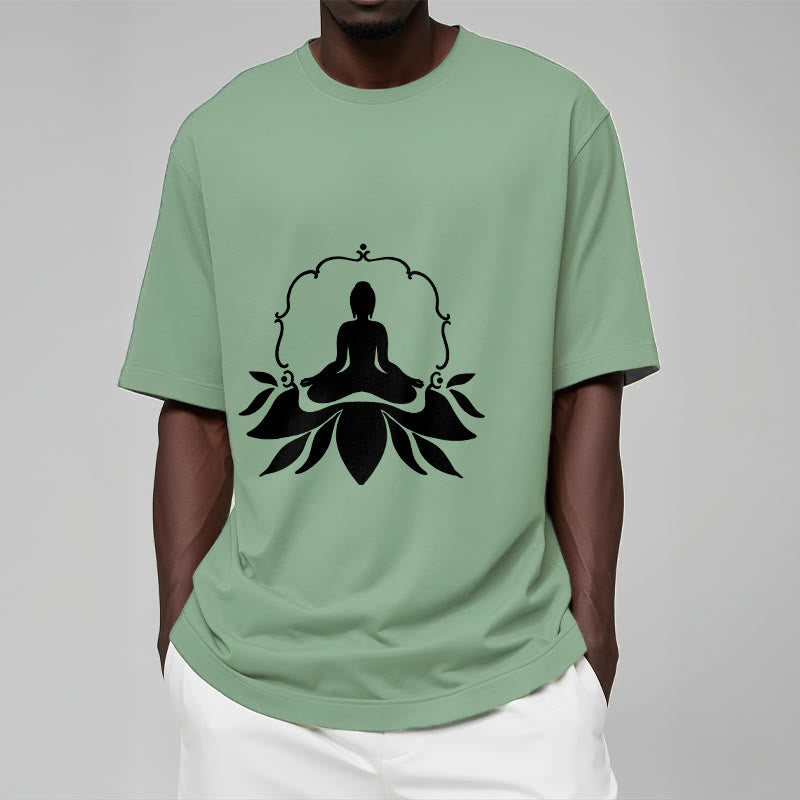 Buddha Stones Meditating Buddha Seated on Grass Tee T-shirt - image 15