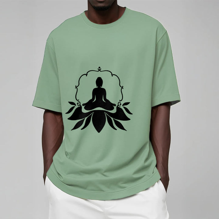 Buddha Stones Meditating Buddha Seated on Grass Tee T-shirt - image 15