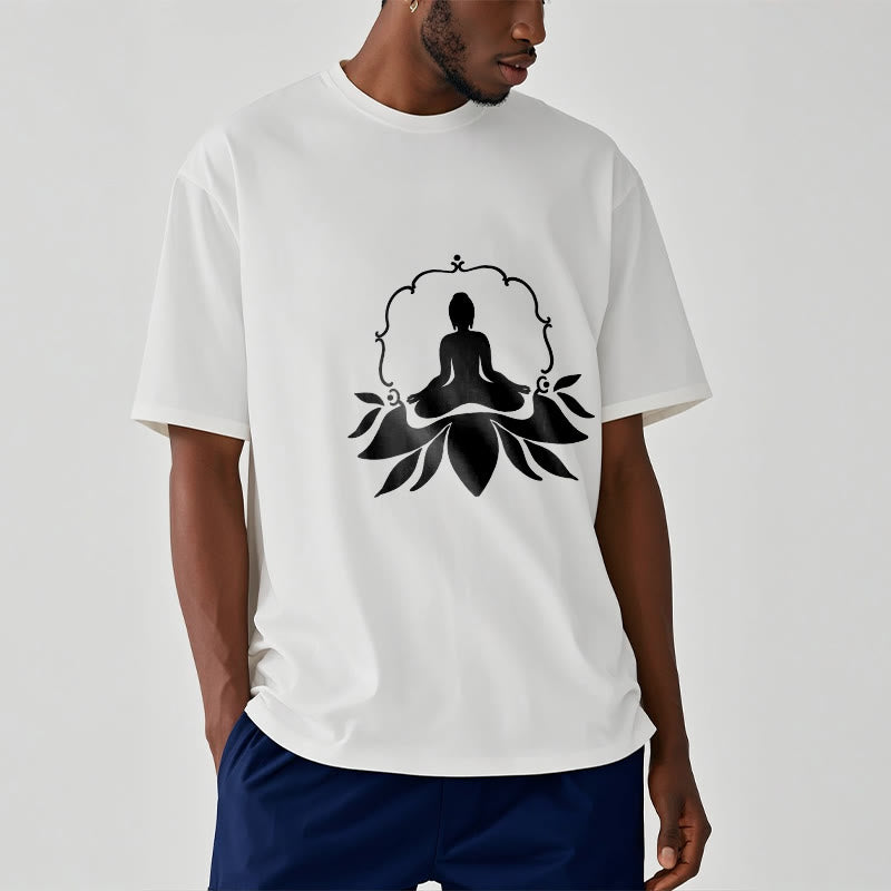 Buddha Stones Meditating Buddha Seated on Grass Tee T-shirt - image 6
