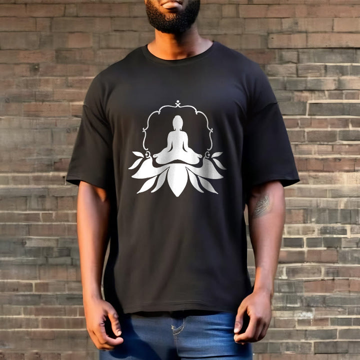 Buddha Stones Meditating Buddha Seated on Grass Tee T-shirt - image 2
