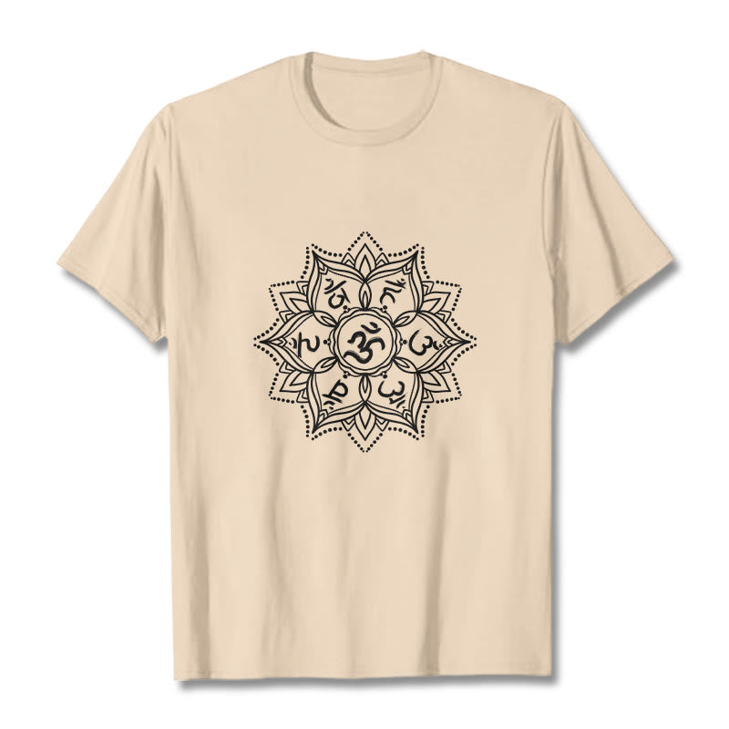 Buddha Stones Mandala Flower Om Mani Padme Hum Sanskrit Mantra Tee T-shirt - Bisque - 2XL - image 10