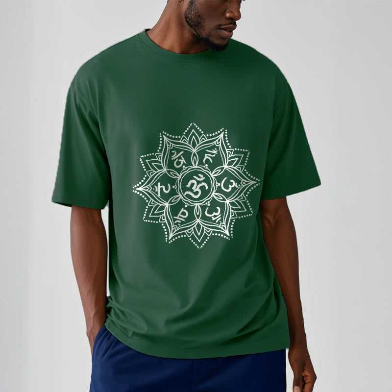 Buddha Stones Mandala Flower Om Mani Padme Hum Sanskrit Mantra Tee T-shirt - image 5