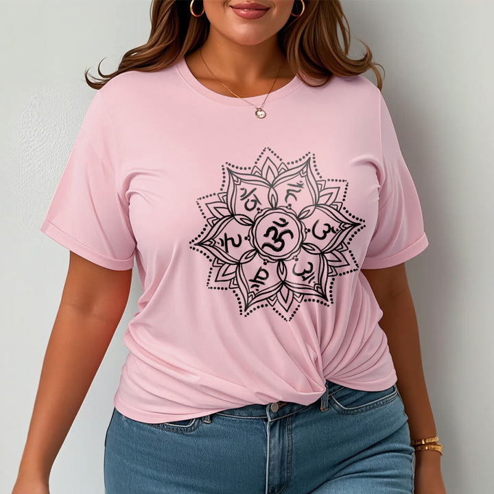 Buddha Stones Mandala Flower Om Mani Padme Hum Sanskrit Mantra Tee T-shirt - image 13
