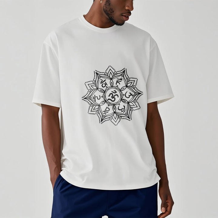 Buddha Stones Mandala Flower Om Mani Padme Hum Sanskrit Mantra Tee T-shirt - image 1