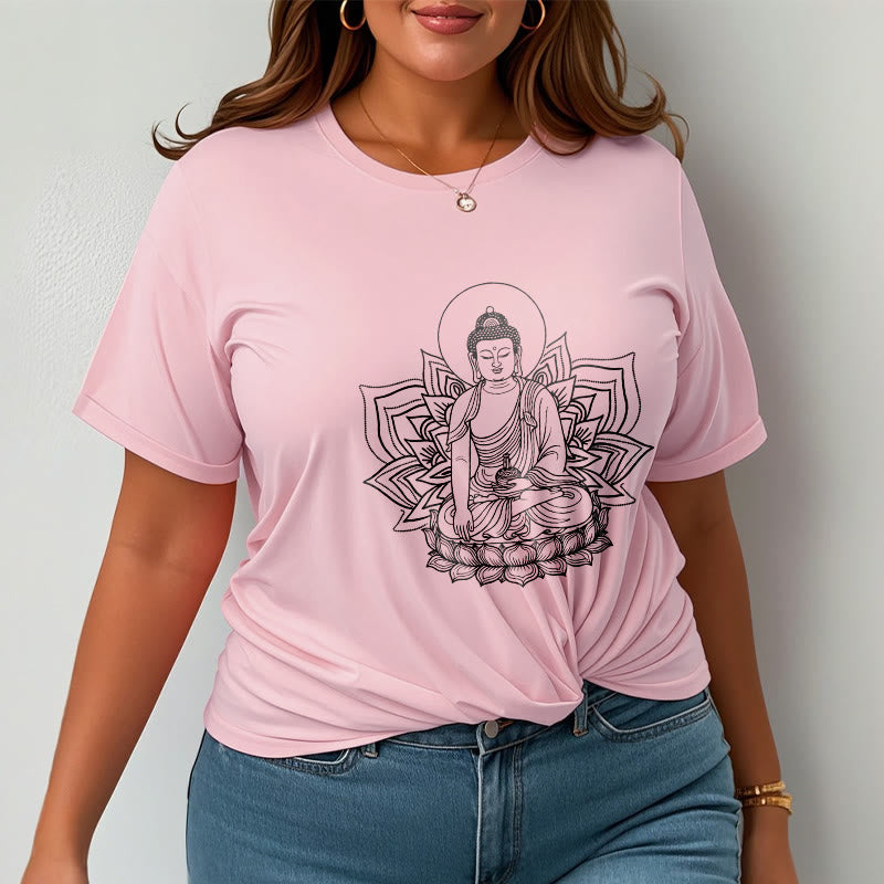 Buddha Stones Medicine Buddha Seated On A Lotus Pedestal Tee T-shirt - image 13