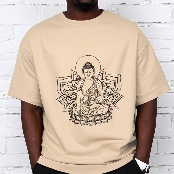 Buddha Stones Medicine Buddha Seated On A Lotus Pedestal Tee T-shirt - image 9