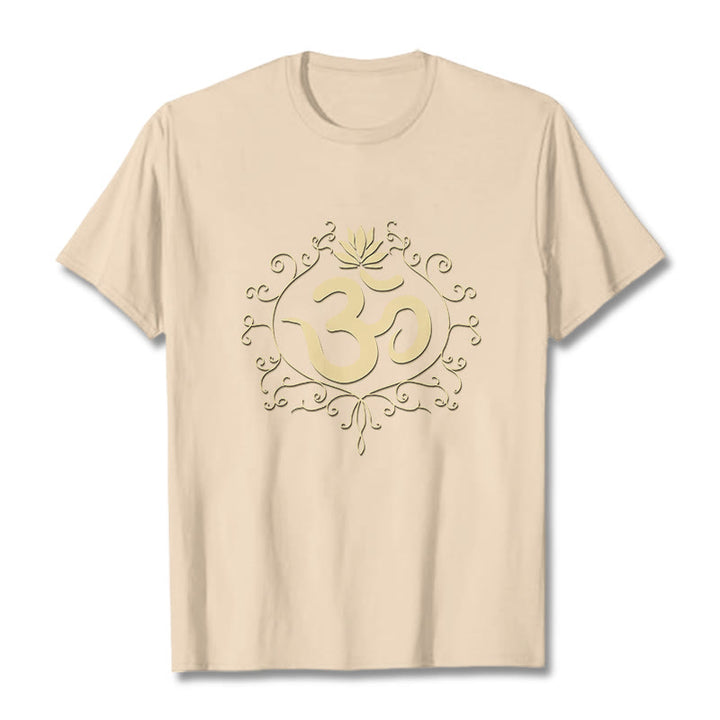 Buddha Stones Om Symbol Vines Lotus Flower Tee T-shirt - Bisque - 2XL - image 11