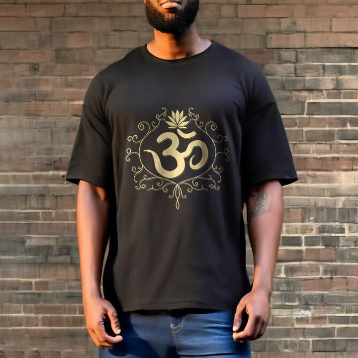 Buddha Stones Om Symbol Vines Lotus Flower Tee T-shirt - image 2