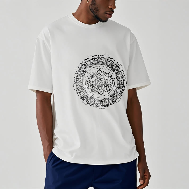 Buddha Stones Mandala Lotus Flower Pattern Tee T-shirt - image 1