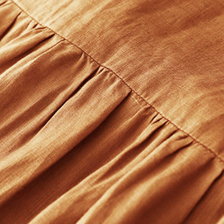 Buddha Stones Casual Short Sleeve Bowknot Tie Straps Women's Midi Dress With Pockets - image 3