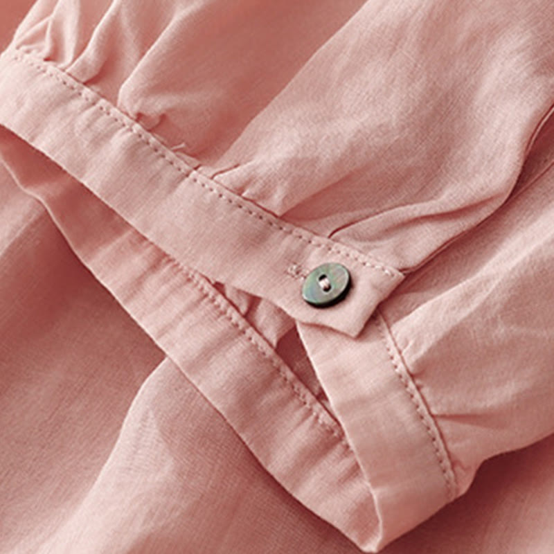 Buddha Stones Casual Plain Women's Crew Neck Design Cotton Polyester T-shirt - image 3