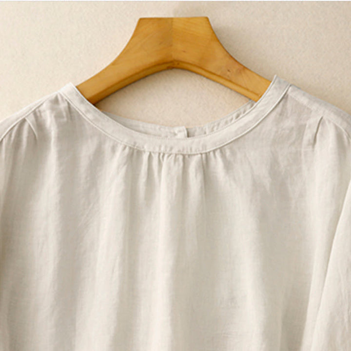 Buddha Stones Casual Plain Women's Crew Neck Design Cotton Polyester T-shirt - image 14