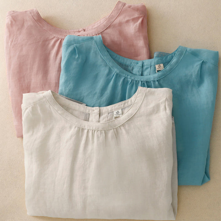 Buddha Stones Casual Plain Women's Crew Neck Design Cotton Polyester T-shirt - image 22