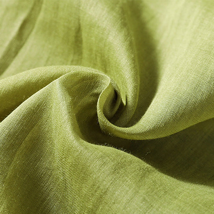 Buddha Stones Casual Embroidered Pattern Women's V-neck Design Half Sleeve Cotton Linen T-shirt - image 20