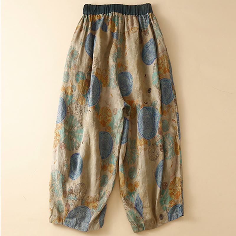 Buddha Stones Retro Casual Chinese Frog-Button Design Women's Harem Pants With Pockets - image 7