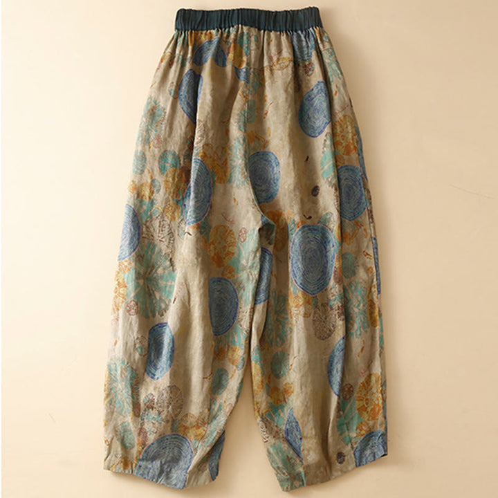 Buddha Stones Retro Casual Chinese Frog-Button Design Women's Harem Pants With Pockets - image 7