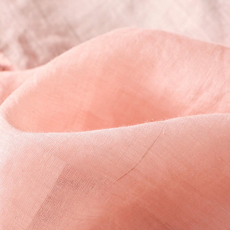 Buddha Stones Embroidery Button Three Quarter Sleeve Notched Neck Women's Cotton Shirt - image 14