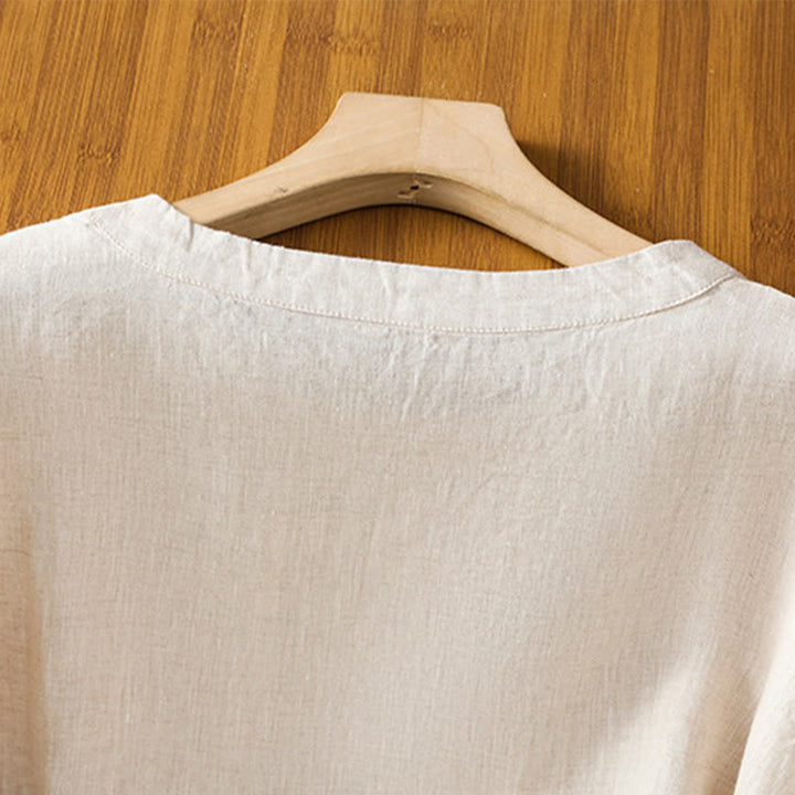 Buddha Stones Plain Embroided Floral Half Sleeve Women's T-Shirt - image 17