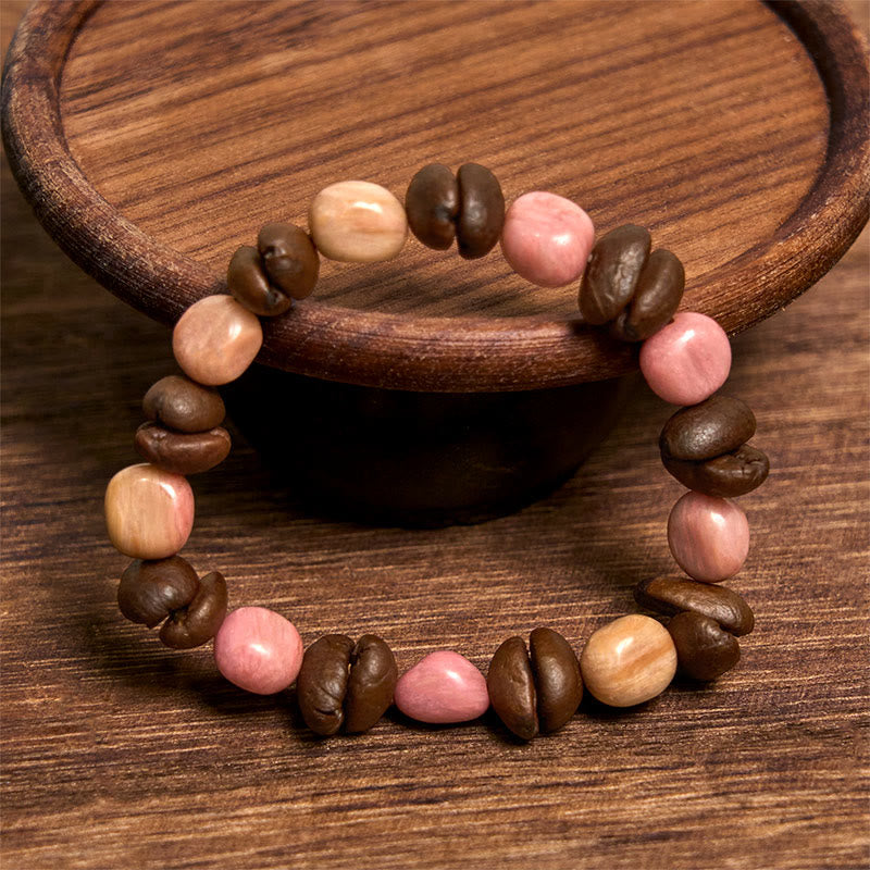 Buddha Stones Handmade Natural Coffee Beans Irregular Stone Bracelet - image 1