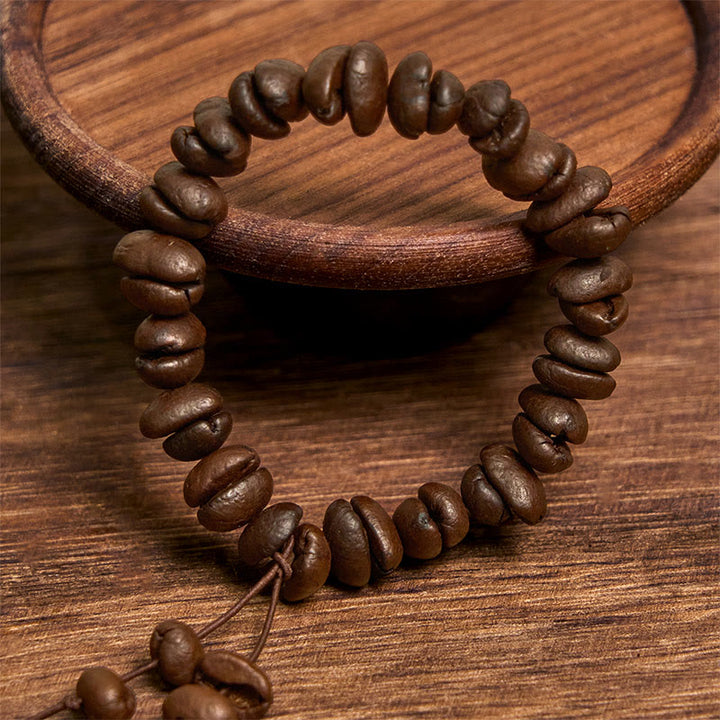 Buddha Stones Handmade Natural Coffee Beans Bracelet - image 2