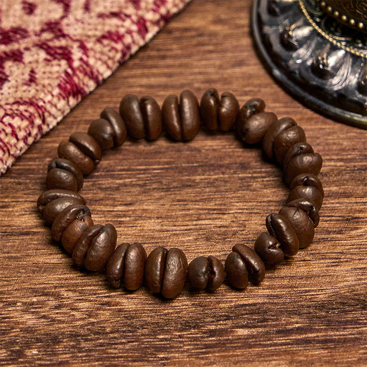Buddha Stones Handmade Natural Coffee Beans Bracelet - Coffee Beans(Wrist Circumference 14-17cm) - image 5