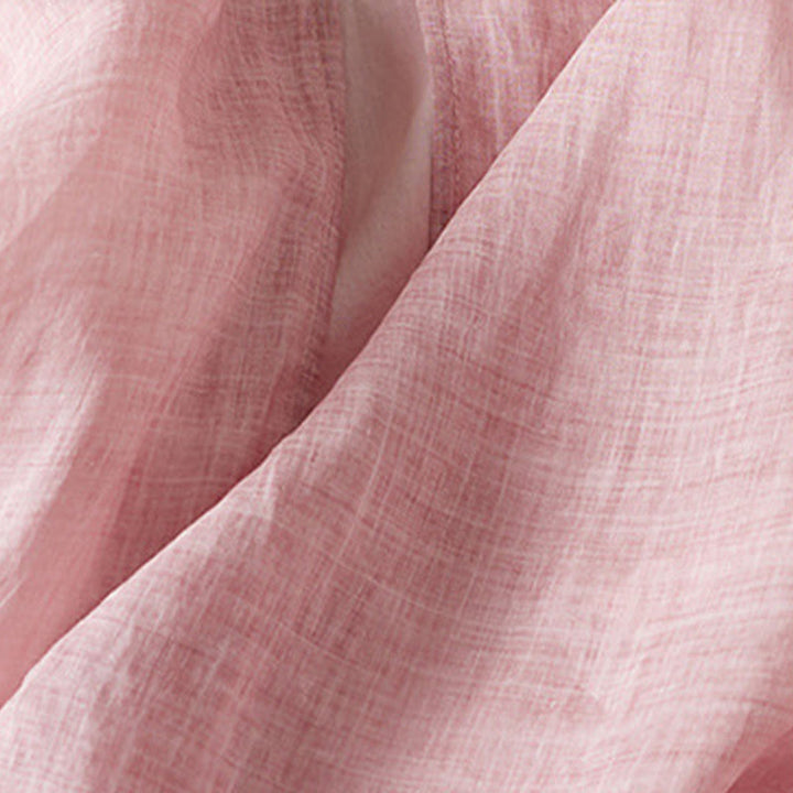 Buddha Stones Embroidered Leaf Crew Neck Half Sleeve Cotton Fiber Midi Dress - image 16