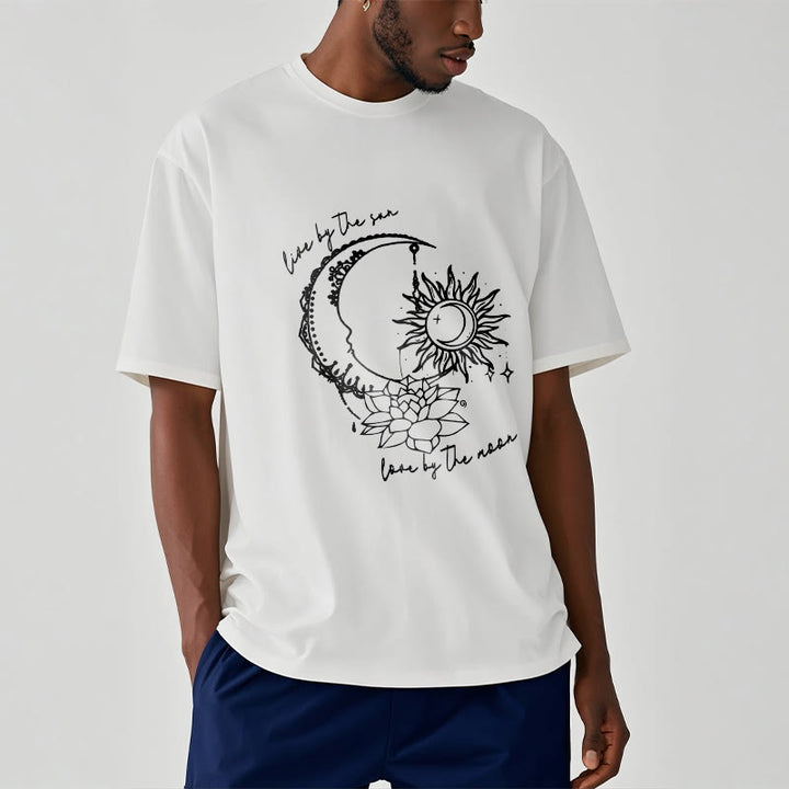Buddha Stones Sun Moon Lotus Flower Pattern Tee T-shirt - image 8