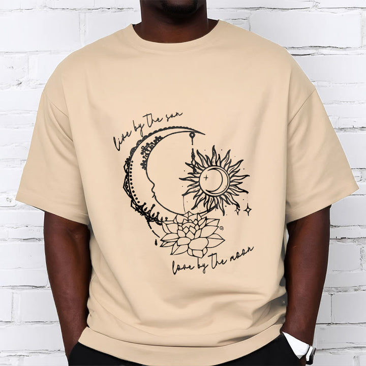 Buddha Stones Sun Moon Lotus Flower Pattern Tee T-shirt - image 11