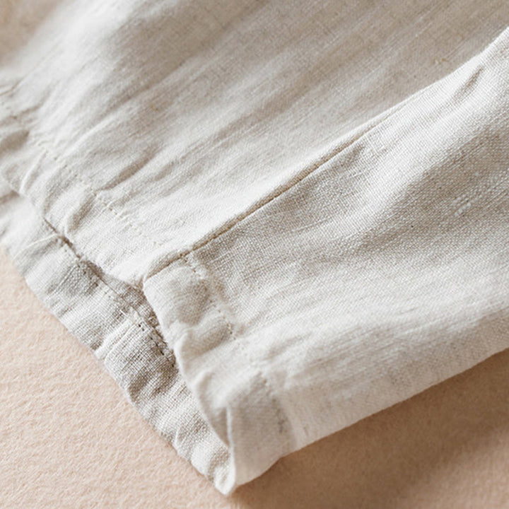 Buddha Stones Colored Thread 7-8 Length Women's Harem Cotton Linen Pants With Pockets - image 4