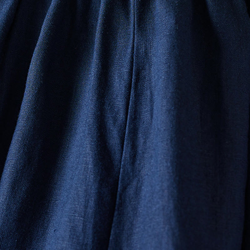 Buddha Stones Colored Thread 7-8 Length Women's Harem Cotton Linen Pants With Pockets - image 16