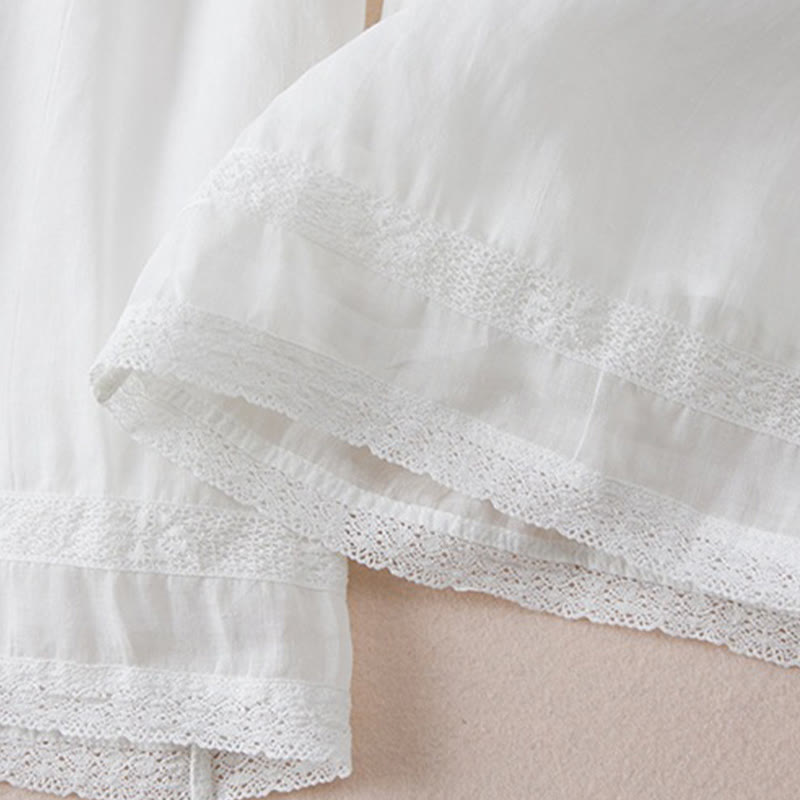 Buddha Stones Casual Lining Design Cotton Women's 7-8 Length Wide Leg Pants With Pockets - image 14