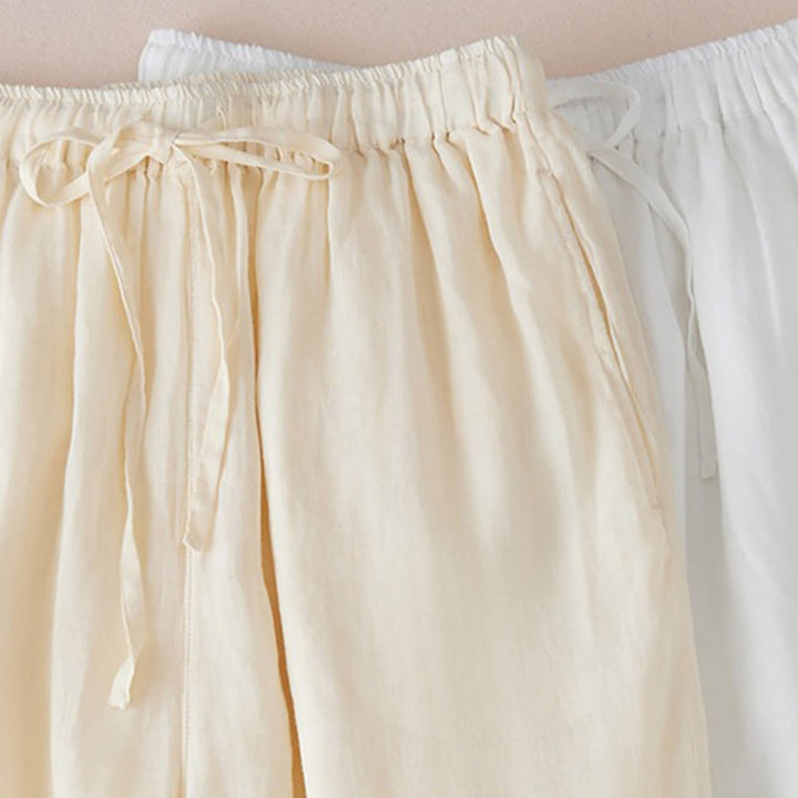 Buddha Stones Casual Lining Design Cotton Women's 7-8 Length Wide Leg Pants With Pockets - image 16