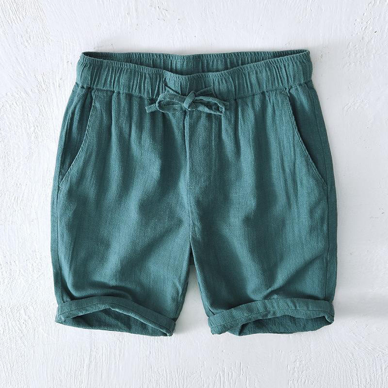 Buddha Stones Summer Solid Color Drawstring Elastic Waist Men's Cotton Linen Shorts With Pockets - Teal - US/UK/AU44,EU54 (4XL) - image 21