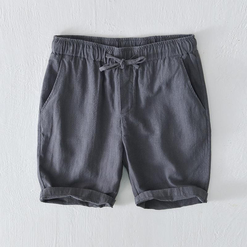 Buddha Stones Summer Solid Color Drawstring Elastic Waist Men's Cotton Linen Shorts With Pockets - LightSlateGray - US/UK/AU44,EU54 (4XL) - image 16