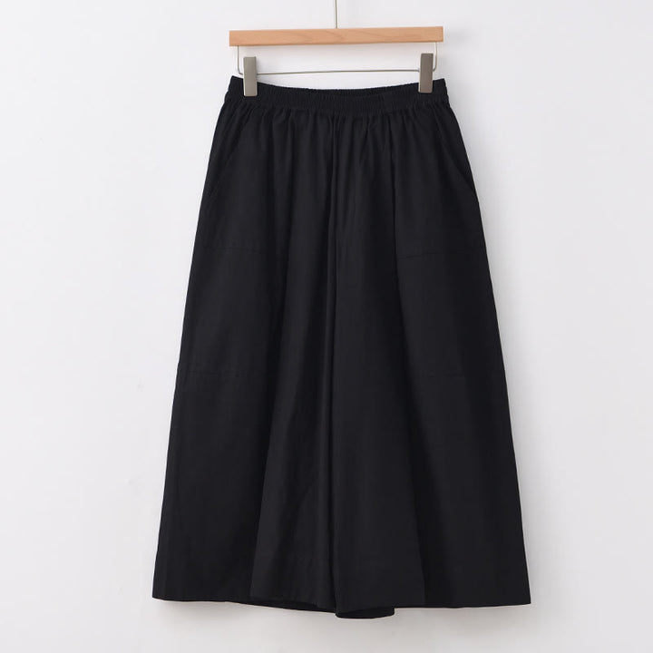 Buddha Stones Casual Plain Cotton High Waist Women's Wide Leg Capri Cropped Pants With Pockets - Black - US8-10,UK/AU12-14,EU40-42 (2XL) - image 20