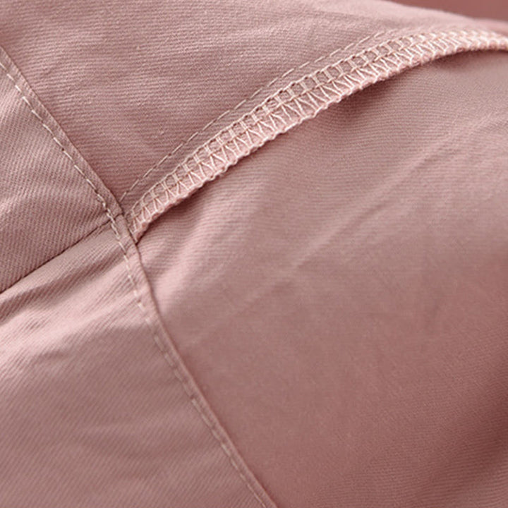 Buddha Stones Casual Plain Cotton High Waist Women's Wide Leg Capri Cropped Pants With Pockets - image 17