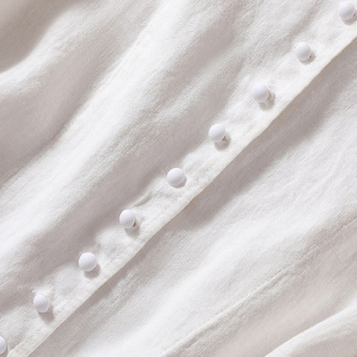 Buddha Stones Women's Cotton Linen Stand Collar Long Sleeve Jacket With Pockets - image 21