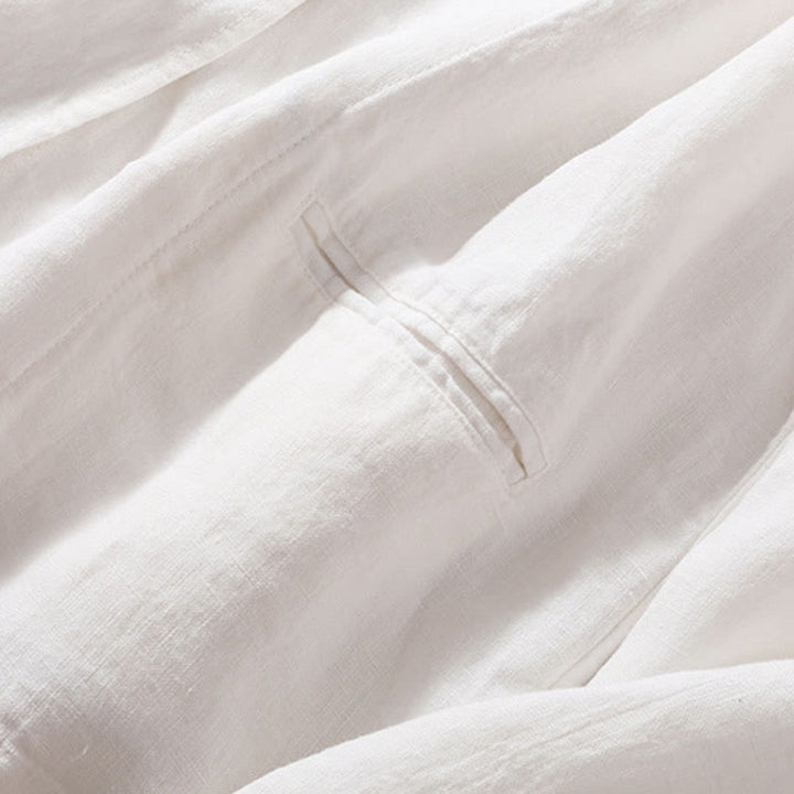 Buddha Stones Women's Cotton Linen Stand Collar Long Sleeve Jacket With Pockets - image 18