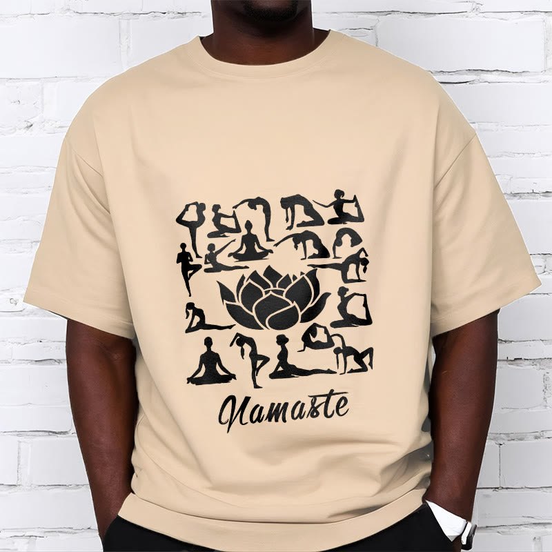 Buddha Stones Casual Lotus Flower Various Yoga Poses Pattern Tee T-shirt - image 11