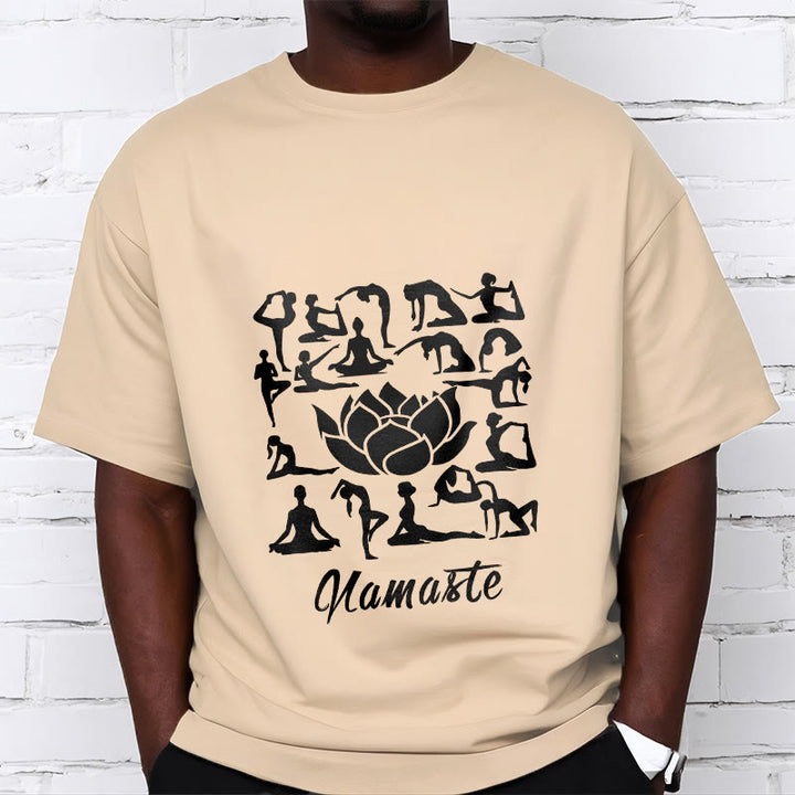 Buddha Stones Casual Lotus Flower Various Yoga Poses Pattern Tee T-shirt - image 11