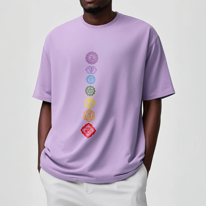 Buddha Stones Casual Colorful Circles Om Mani Padme Hum Pattern Tee T-Shirt - image 17