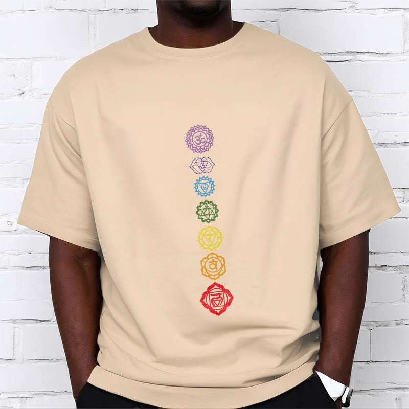 Buddha Stones Casual Colorful Circles Om Mani Padme Hum Pattern Tee T-Shirt - image 9