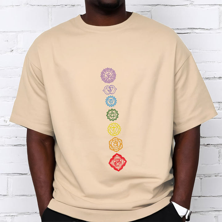 Buddha Stones Casual Colorful Circles Om Mani Padme Hum Pattern Tee T-Shirt - image 9