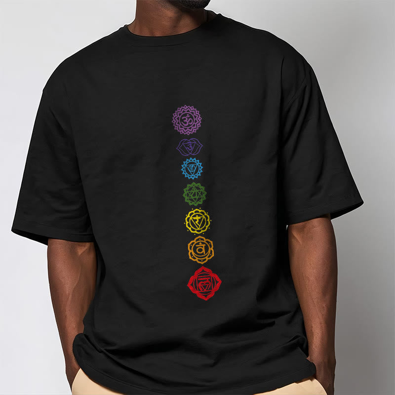 Buddha Stones Casual Colorful Circles Om Mani Padme Hum Pattern Tee T-Shirt - image 5