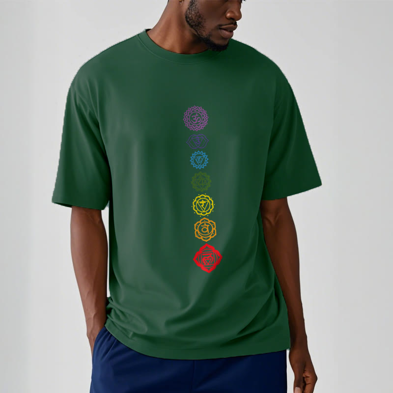 Buddha Stones Casual Colorful Circles Om Mani Padme Hum Pattern Tee T-Shirt - image 11